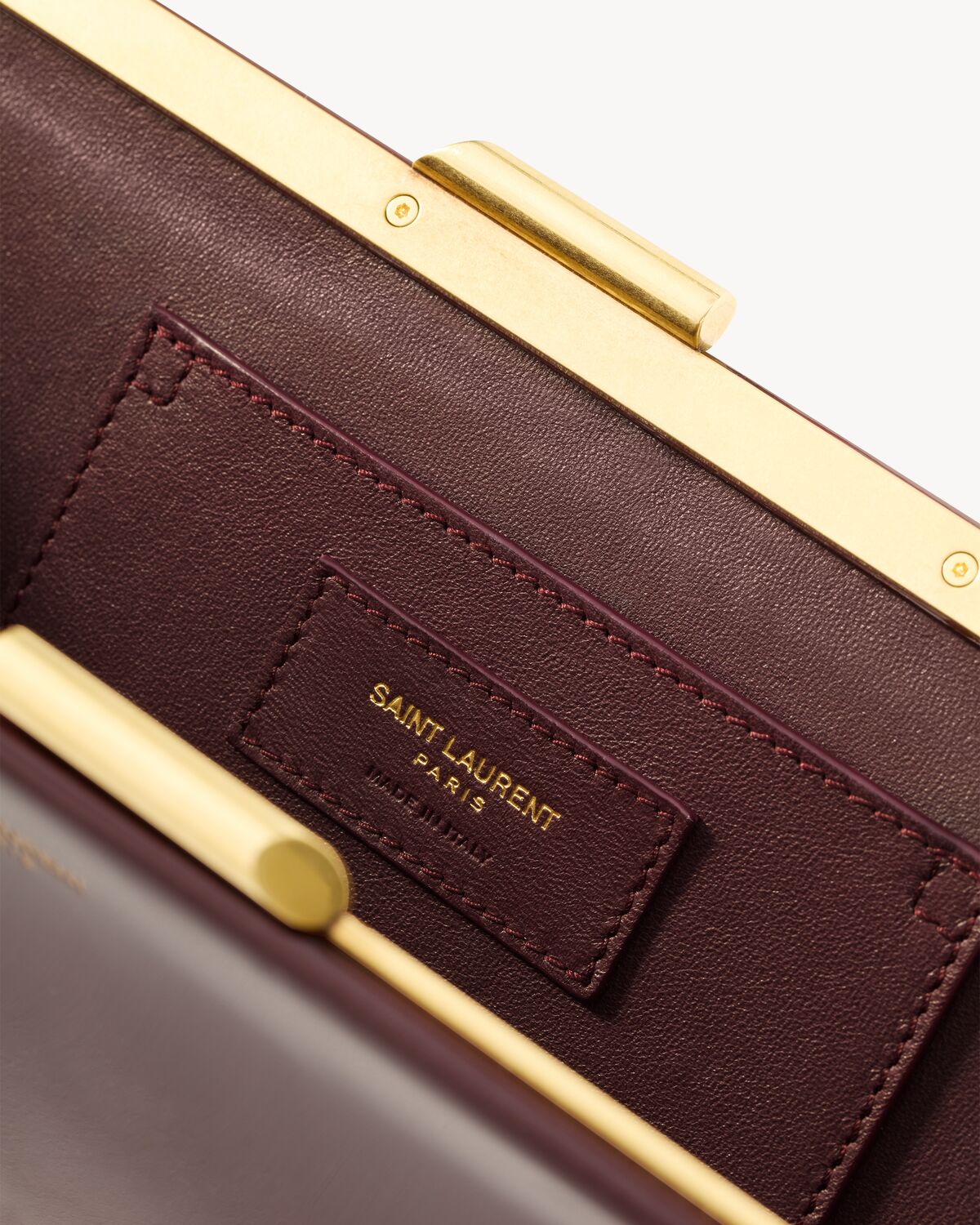 YSL Midnight Small Clutch In Lacquered Leather - Image 6